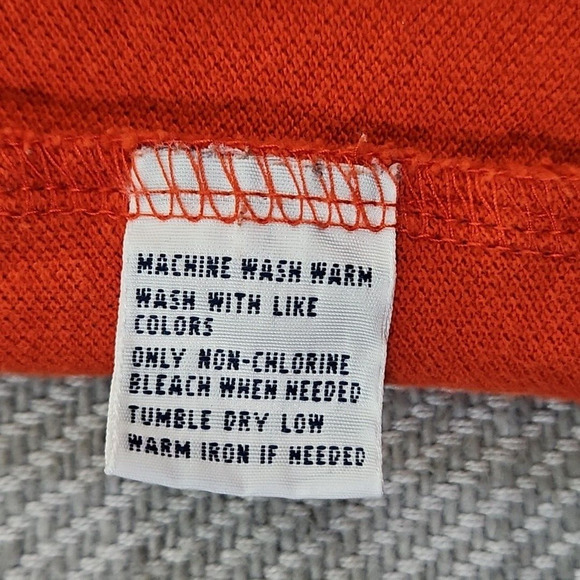 Polo Ralph Lauren Rugby Shirt Men's Large Orange Pony Long Sleeve Cotton Y2K - Picture 14 of 16